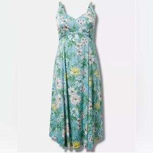 Torrid Tea Length Stretch Challis Trapeze Dress